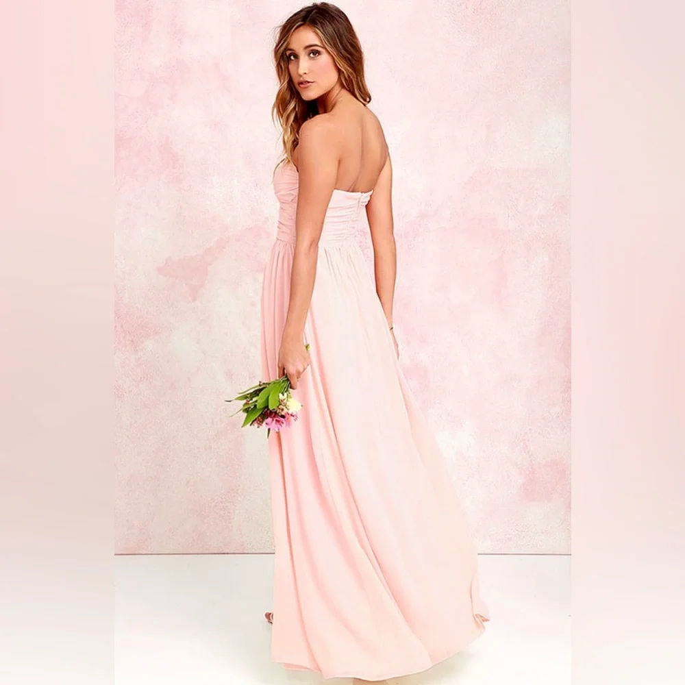 LuLu’s Moonlight Serenade Peach Strapless Maxi Dress - Picture 4 of 6